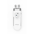 White microcurrent device with two silver knobs on a white background