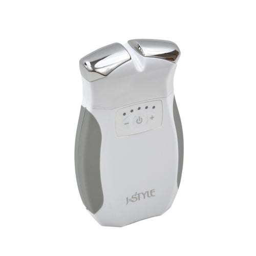 White and silver microcurrent device on a white background